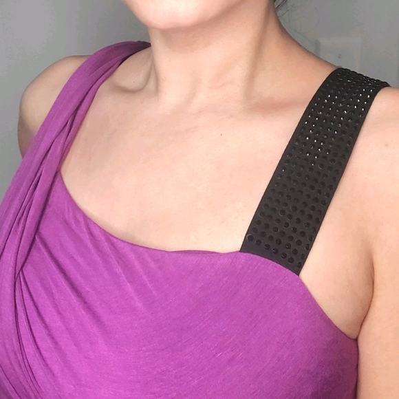 MISS ME Jean Brand Purple Asymmetric Tank Top - Picture 7 of 12